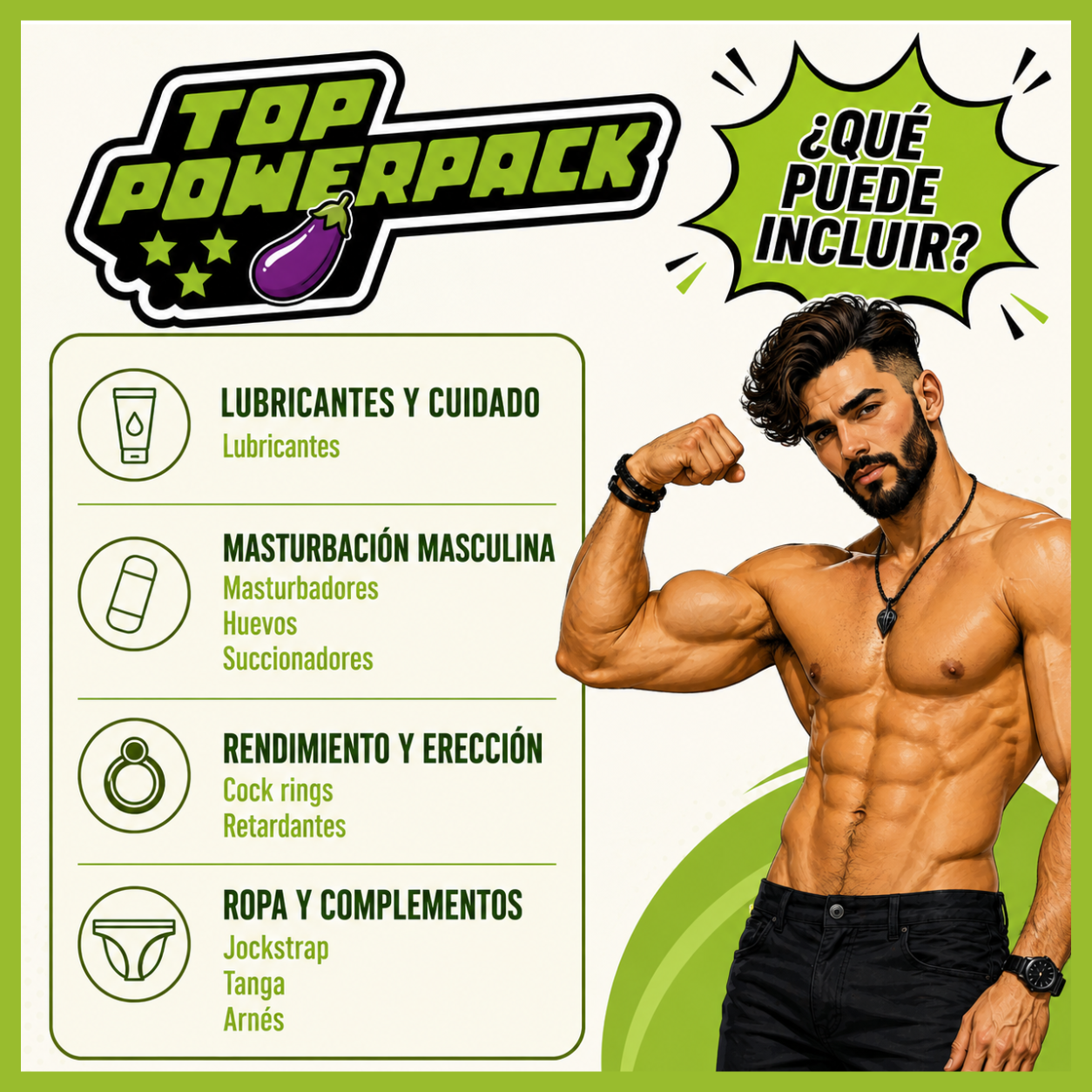 Productos incluidos en el Top PowerPack Gaylicious