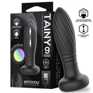 Tainy plug anal con thrusting luces LED y control remoto