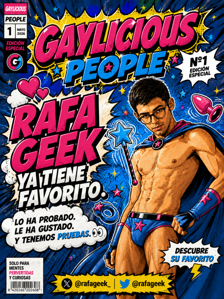 Portada GAYlicious People con Rafa Geek presentando su producto favorito de GAYlicious