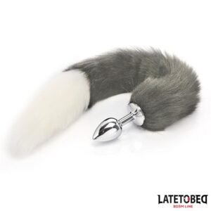 Puppy Plug anal con cola de zorro blanca para roleplay