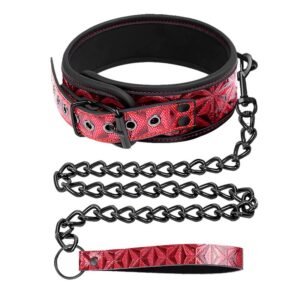 Puppy 2 collar con correa ajustable diamond cuero vegano