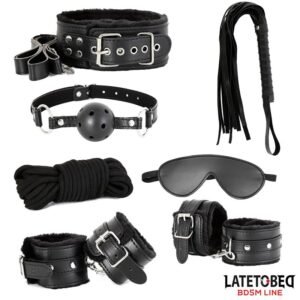 BDSM/Fetish Set BDSM negro de 7 piezas para juegos bondage