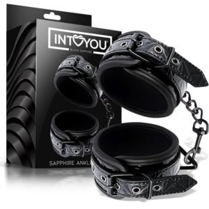 BDSM/Fetish Esposas BDSM ajustables para tobillos Sapphire de cuero vegano
