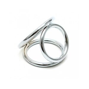 1 anillos en triangulo metalico para pene y testiculos