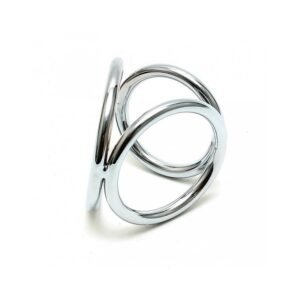3 anillos en triangulo metalico para pene y testiculos